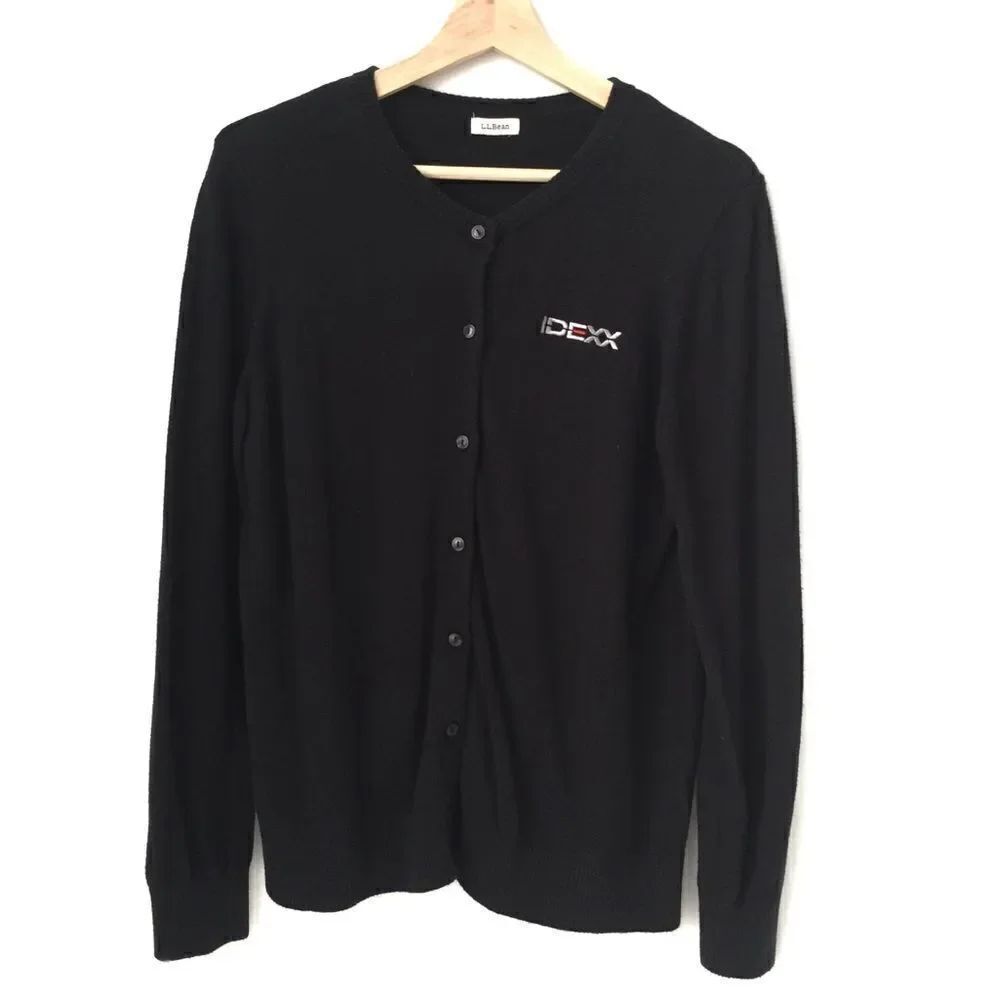 L.L. Bean Black Button Front Cardigan - Picture 3 of 9